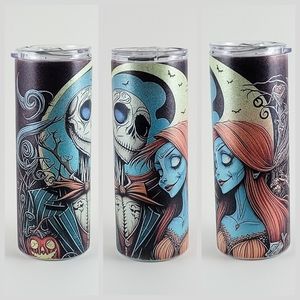 Jack & Sally 25oz Glitter Tumbler